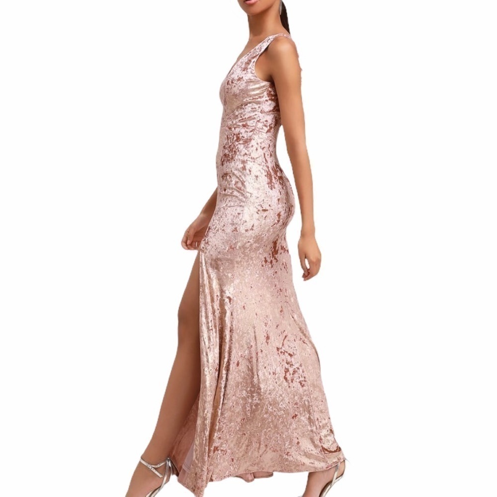 Krista Mauve Velvet Sleeveless Maxi Dress formal - Picture 2 of 4